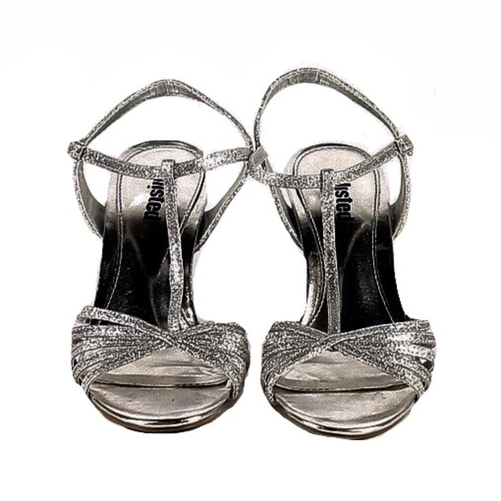 Charcoal Sparkle T-Strap Heel